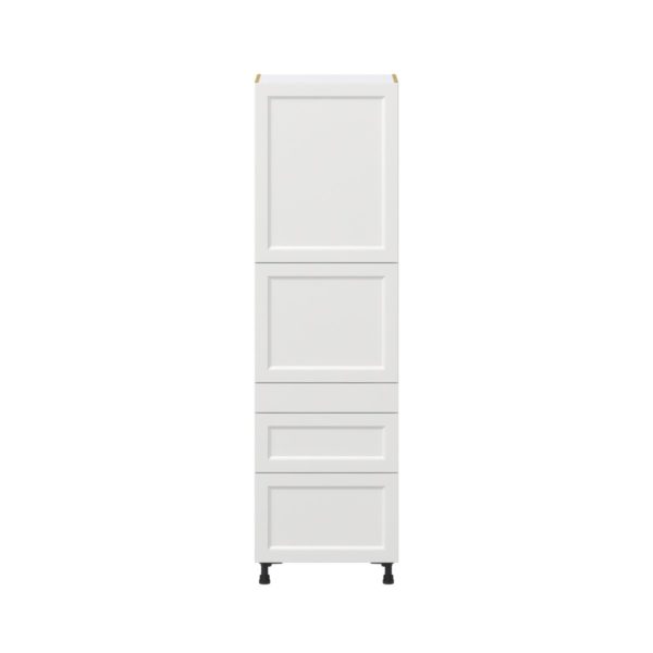 Magnolia Painted Bright White Recessed Assembled Pantry  Cabinet with 2 Inner Drawers (24 in. W x 84.5 in. H x 24 in. D)