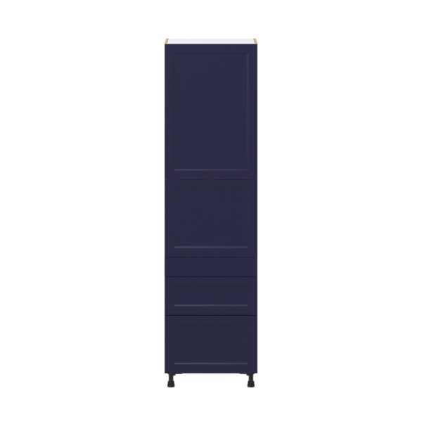 Camellia Painted Midnight Blue Recessed Assembled Pantry  Cabinet with 3 Drawers and 2 Inner Drawers (24 in. W X 89.5 in. H X 24 in. D)