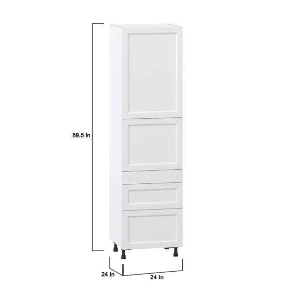 Magnolia Painted Bright White Recessed Assembled Pantry  Cabinet with 3 Drawers and 2 Inner Drawers (24 in. W X 89.5 in. H X 24 in. D)