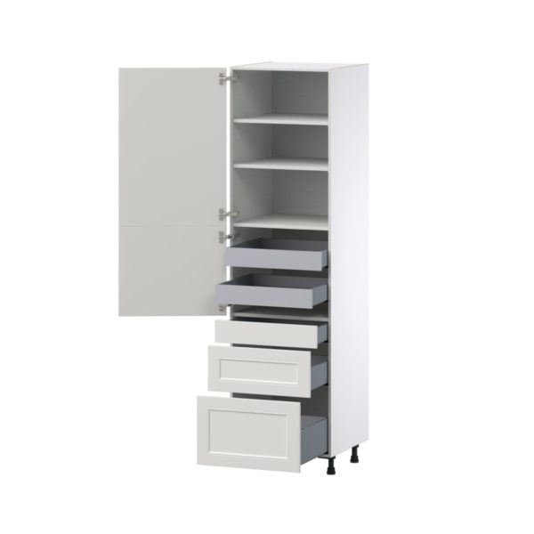 Wisteria Painted Light Gray Recessed Assembled Pantry  Cabinet with 3 Drawers and 2 Inner Drawers (24 in. W X 89.5 in. H X 24 in. D)