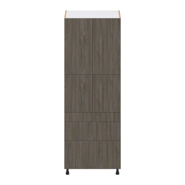 Cordyline Textured Slab Walnut Assembled Pantry  Cabinet with 2 Inner Drawers (30 in. W x 84.5 in. H x 24 in. D)