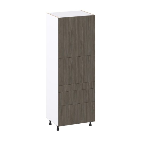 Cordyline Textured Slab Walnut Assembled Pantry  Cabinet with 2 Inner Drawers (30 in. W x 84.5 in. H x 24 in. D)