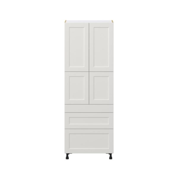 Wisteria Painted Light Gray Recessed Assembled Pantry  Cabinet with 2 Inner Drawers (30 in. W x 84.5 in. H x 24 in. D)