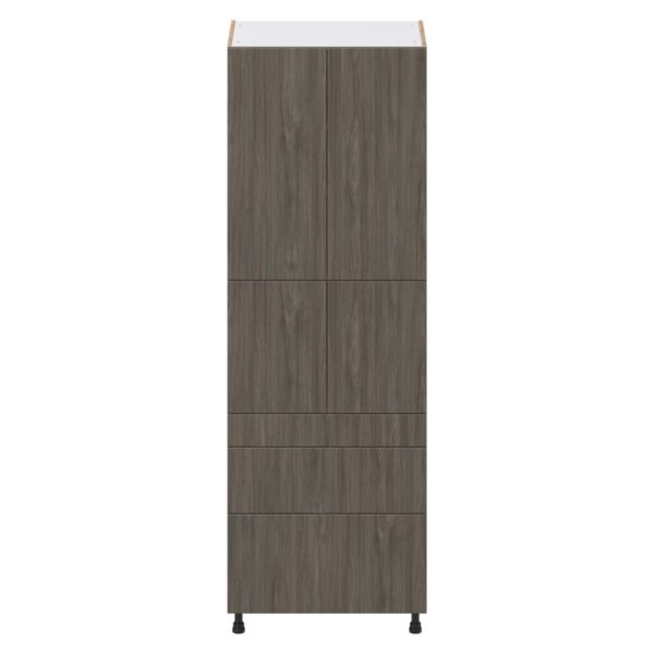 Cordyline Textured Slab Walnut Assembled Pantry  Cabinet with 3 Drawers and 2 Inner Drawers (30 in. W x 89.5 in. H x 24 in. D)