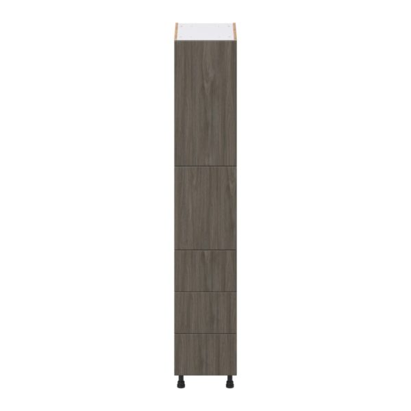 Cordyline Textured Slab Walnut Assembled Pantry Cabinet 2 Doors with 3 Drawers and 2 Inner Drawers (15 in. W X 84.5 in. H X 24 in. D)