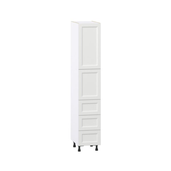 Magnolia Painted Bright White Recessed Assembled Pantry Cabinet 2 Doors with 3 Drawers and 2 Inner Drawers (15 in. W X 84.5 in. H X 24 in. D)