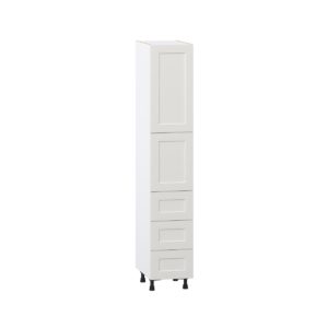 Wisteria Painted Light Gray Recessed Assembled Pantry Cabinet 2 Doors with 3 Drawers and 2 Inner Drawers (15 in. W X 84.5 in. H X 24 in. D)