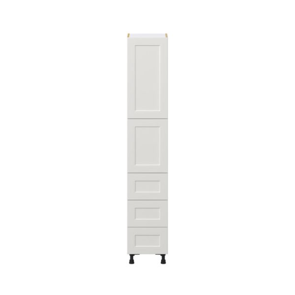 Wisteria Painted Light Gray Recessed Assembled Pantry Cabinet 2 Doors with 3 Drawers and 2 Inner Drawers (15 in. W X 84.5 in. H X 24 in. D)