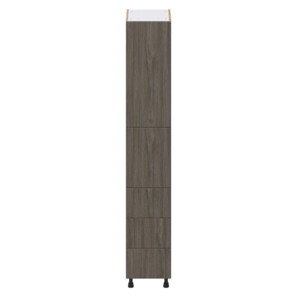 Cordyline Textured Slab Walnut Assembled Pantry Cabinet 2 Doors with 3 Drawers and 2 Inner Drawers (15 in. W X 89.5 in. H X 24 in. D)