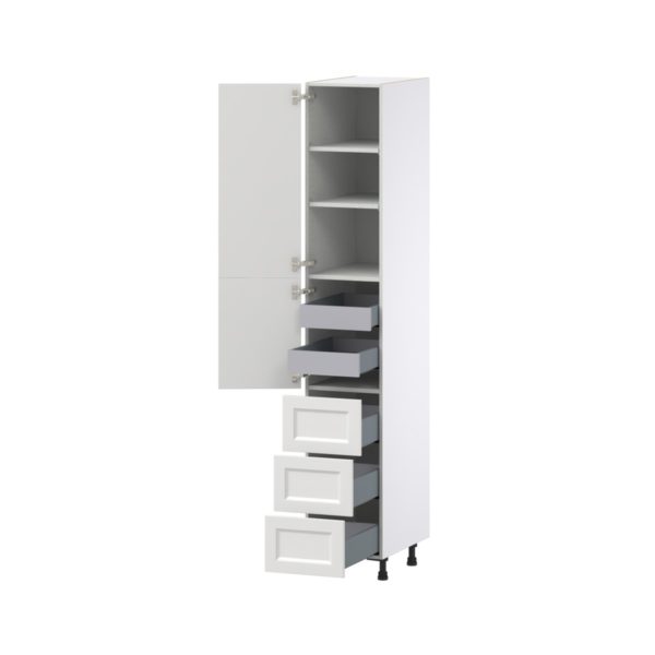 Magnolia Painted Bright White Recessed Assembled Pantry Cabinet 2 Doors with 3 Drawers and 2 Inner Drawers (15 in. W X 89.5 in. H X 24 in. D)