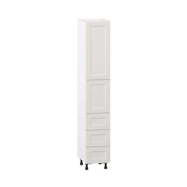 Wisteria Painted Light Gray Recessed Assembled Pantry Cabinet 2 Doors with 3 Drawers and 2 Inner Drawers (15 in. W X 89.5 in. H X 24 in. D)