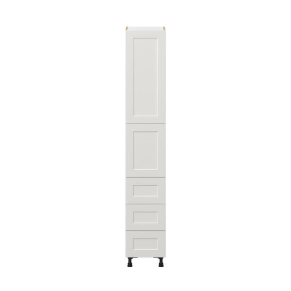 Wisteria Painted Light Gray Recessed Assembled Pantry Cabinet 2 Doors with 3 Drawers and 2 Inner Drawers (15 in. W X 89.5 in. H X 24 in. D)