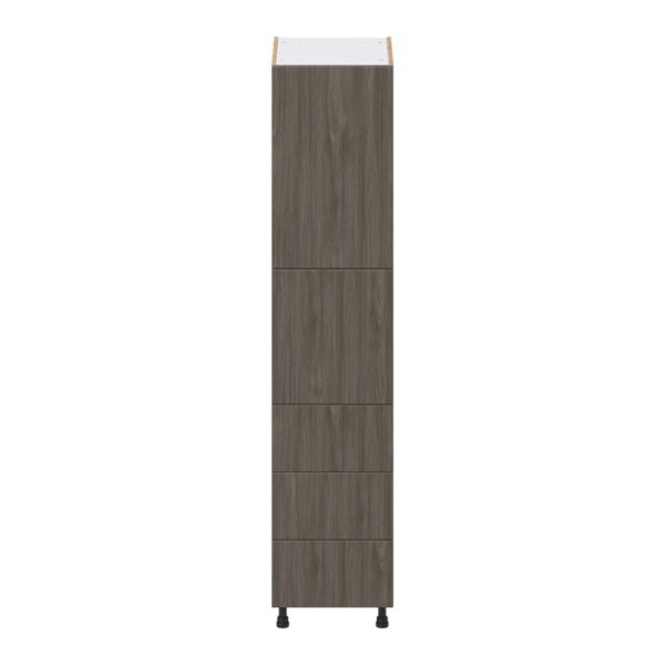 Cordyline Textured Slab Walnut Assembled Pantry Cabinet 2 Doors with 3 Drawers and 2 Inner Drawers (18 in. W X 84.5 in. H X 24 in. D)