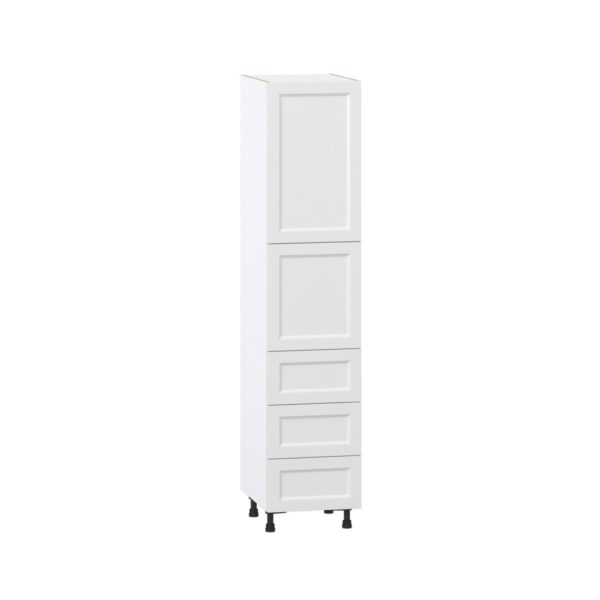 Magnolia Painted Bright White Recessed Assembled Pantry Cabinet 2 Doors with 3 Drawers and 2 Inner Drawers (18 in. W X 84.5 in. H X 24 in. D)