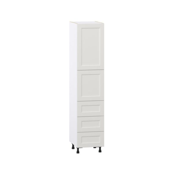 Wisteria Painted Light Gray Recessed Assembled Pantry Cabinet 2 Doors with 3 Drawers and 2 Inner Drawers (18 in. W X 84.5 in. H X 24 in. D)