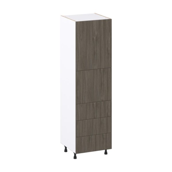 Cordyline Textured Slab Walnut Assembled Pantry Cabinet 2 Doors with 3 Drawers and 2 Inner Drawers (24 in. W X 84.5 in. H X 24 in. D)