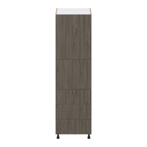 Cordyline Textured Slab Walnut Assembled Pantry Cabinet 2 Doors with 3 Drawers and 2 Inner Drawers (24 in. W X 84.5 in. H X 24 in. D)