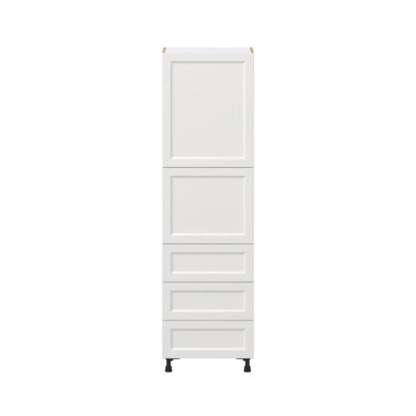 Magnolia Painted Bright White Recessed Assembled Pantry Cabinet 2 Doors with 3 Drawers and 2 Inner Drawers (24 in. W X 84.5 in. H X 24 in. D)