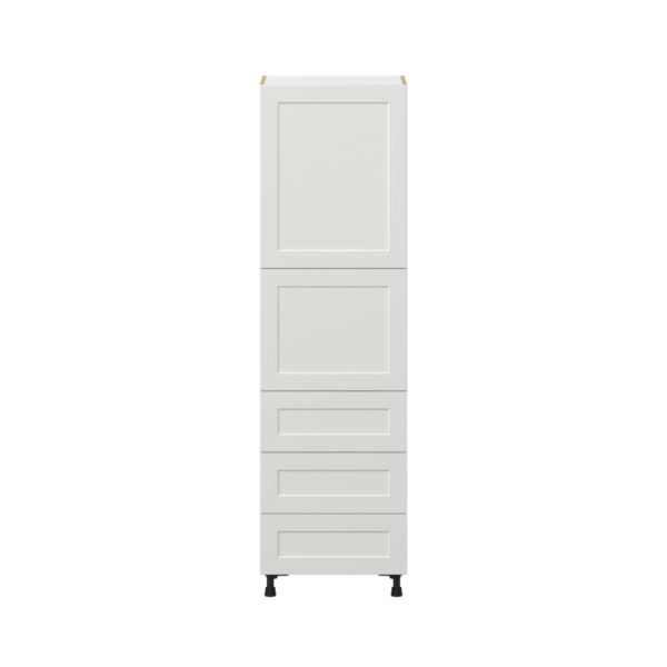 Wisteria Painted Light Gray Recessed Assembled Pantry Cabinet 2 Doors with 3 Drawers and 2 Inner Drawers (24 in. W X 84.5 in. H X 24 in. D)