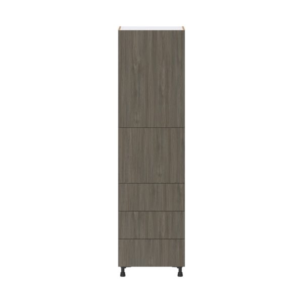 Cordyline Textured Slab Walnut Assembled Pantry Cabinet 1 Doors with 3 Drawers and 2 Inner Drawers (24 in. W X 89.5 in. H X 24 in. D)