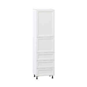 Magnolia Painted Bright White Recessed Assembled Pantry Cabinet 1 Doors with 3 Drawers and 2 Inner Drawers (24 in. W X 89.5 in. H X 24 in. D)