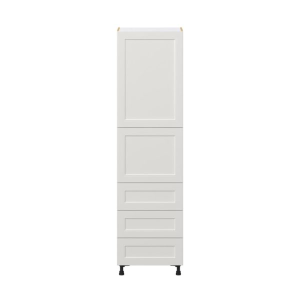 Wisteria Painted Light Gray Recessed Assembled Pantry Cabinet 1 Doors with 3 Drawers and 2 Inner Drawers (24 in. W X 89.5 in. H X 24 in. D)