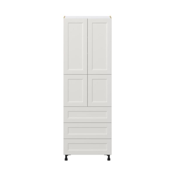 Wisteria Painted Light Gray Recessed Assembled Pantry Cabinet 4 Doors with 3 Drawers and 2 Inner Drawers (30 in. W X 89.5 in. H X 24 in. D)