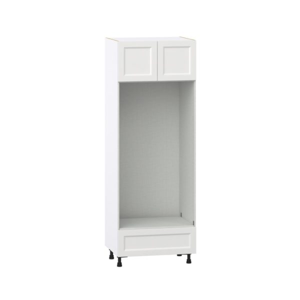 Magnolia Painted Bright White Recessed Assembled Pantry Double Oven  Cabinet with a Drawer (30 in. W x 84.5 in. H x 24 in. D)