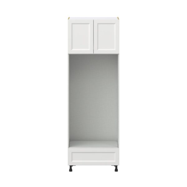 Magnolia Painted Bright White Recessed Assembled Pantry Micro/Oven Cabinet with Drawer (30 in. W X 89.5 in. H X 24 in. D)