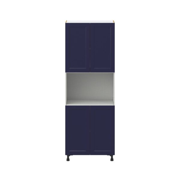 Camellia Painted Midnight Blue Recessed Assembled Pantry Micro/Oven  Cabinet (30 in. W x 84.5 in. H x 24 in. D)