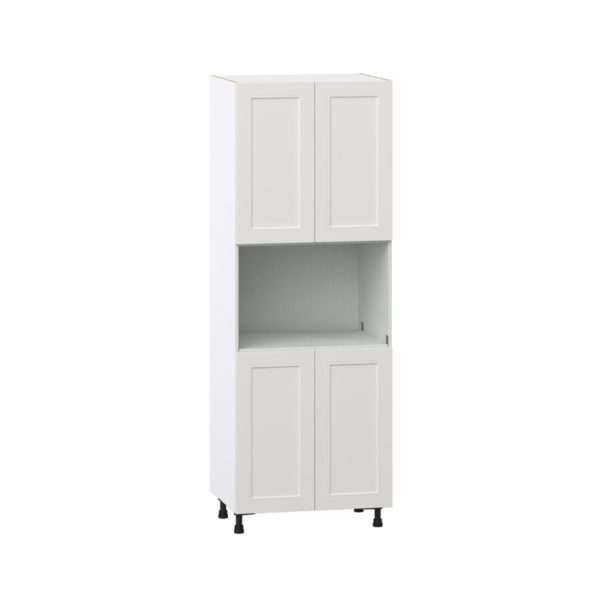 Wisteria Painted Light Gray Recessed Assembled Pantry Micro/Oven  Cabinet (30 in. W x 84.5 in. H x 24 in. D)