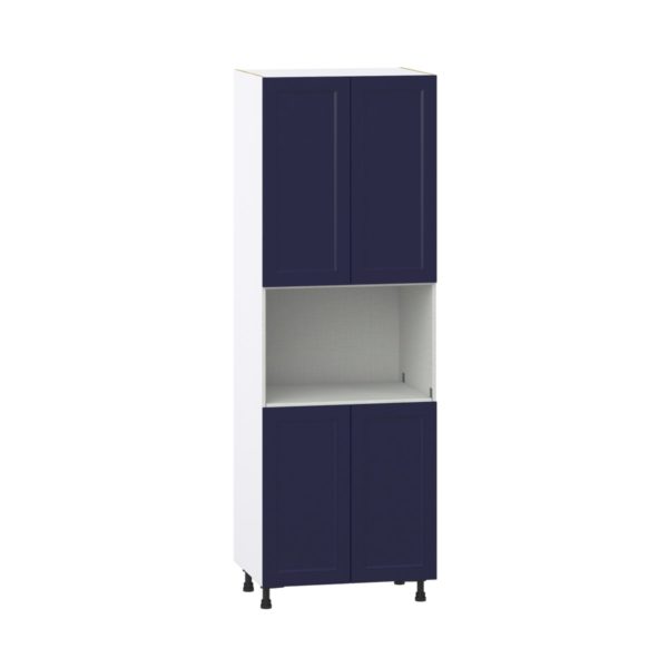 Camellia Painted Midnight Blue Recessed Assembled Pantry Micro/Oven  Cabinet (30 in. W x 89.5 in. H x 24 in. D)