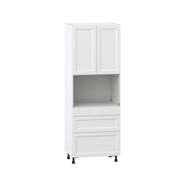 Magnolia Painted Bright White Recessed Assembled Pantry Micro/Oven  Cabinet with 3 Drawers (30 in. W x 84.5 in. H x 24 in. D)