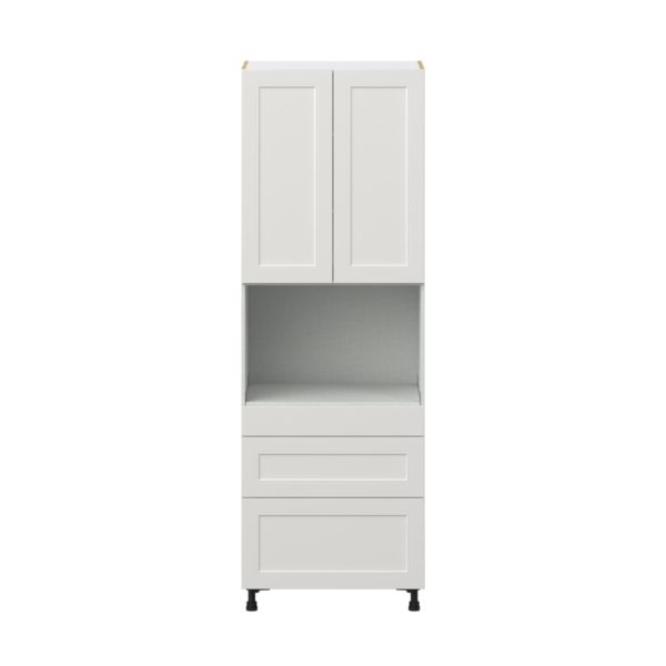 Wisteria Painted Light Gray Recessed Assembled Pantry Microwave  Cabinet with 3 Drawers (30 in. W x 89.5 in. H x 24 in. D)