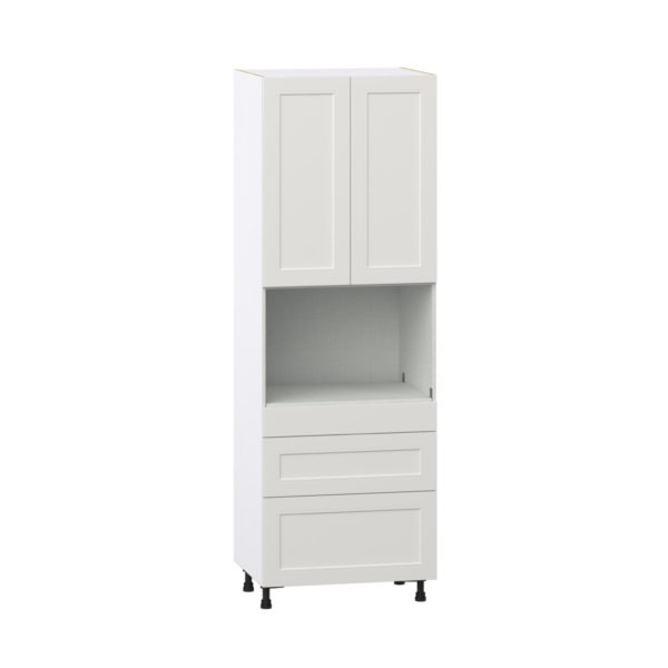 Wisteria Painted Light Gray Recessed Assembled Pantry Microwave  Cabinet with 3 Drawers (30 in. W x 89.5 in. H x 24 in. D)