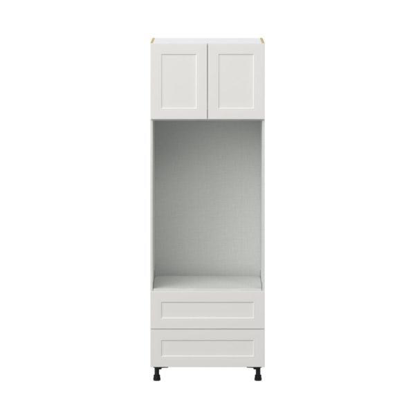 Wisteria Painted Light Gray Recessed Assembled Pantry Micro/Oven Combo  Cabinet with 2 Drawers (30 in. W x 89.5 in. H x 24 in. D)