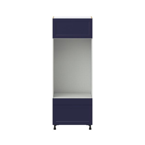 Camellia Painted Midnight Blue Recessed Assembled Pantry Micro/Oven Cabinet with 2 Drawers and Lift Up Door (30 in. W X 84.5 in. H X 24 in. D)