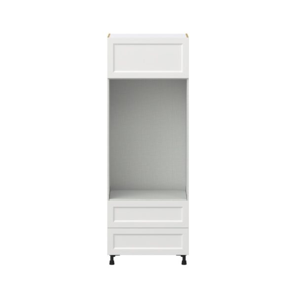 Magnolia Painted Bright White Recessed Assembled Pantry Micro/Oven  Cabinet with 2 Drawers (30 in. W x 84.5 in. H x 24 in. D)