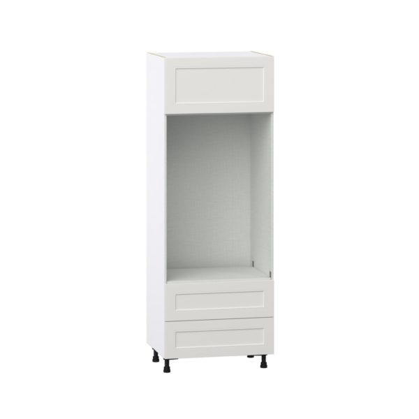 Wisteria Painted Light Gray Recessed Assembled Pantry Micro/Oven  Cabinet with 2 Drawers (30 in. W x 84.5 in. H x 24 in. D)