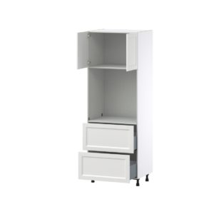 Magnolia Painted Bright White Recessed Assembled Single Oven  Cabinet with 2 Drawers (30 in. W x 84.5 in. H x 24 in. D)