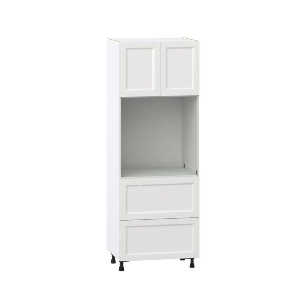 Magnolia Painted Bright White Recessed Assembled Single Oven  Cabinet with 2 Drawers (30 in. W x 84.5 in. H x 24 in. D)