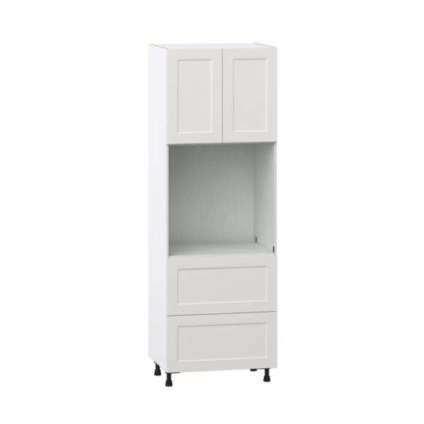 Wisteria Painted Light Gray Recessed Assembled Pantry Single Oven Cabinet with 2 Drawer (30 in. W X 89.5 in. H X 24 in. D)