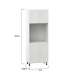 Wisteria Painted Light Gray Recessed Assembled Single Oven  Cabinet (30 in. W x 84.5 in. H x 24 in. D)