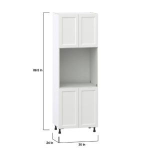 Magnolia Painted Bright White Recessed Assembled Single Oven  Cabinet (30 in. W x 89.5 in. H x 24 in. D)