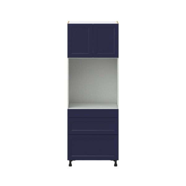 Camellia Painted Midnight Blue Recessed Assembled Single Oven  Cabinet with 3 Drawers (30 in. W x 84.5 in. H x 24 in. D)