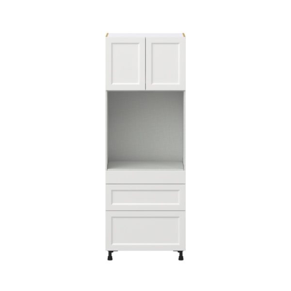 Magnolia Painted Bright White Recessed Assembled Single Oven  Cabinet with 3 Drawers (30 in. W x 84.5 in. H x 24 in. D)