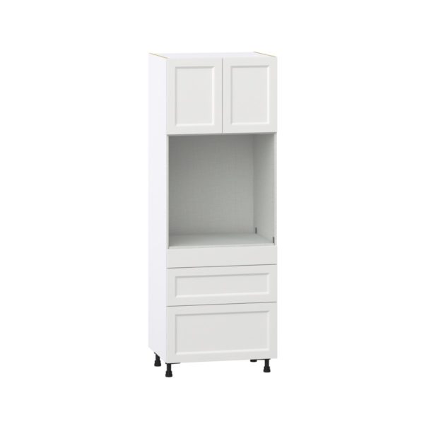 Magnolia Painted Bright White Recessed Assembled Single Oven  Cabinet with 3 Drawers (30 in. W x 84.5 in. H x 24 in. D)