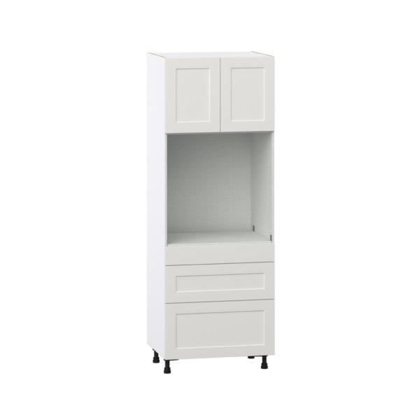 Wisteria Painted Light Gray Recessed Assembled Single Oven  Cabinet with 3 Drawers (30 in. W x 84.5 in. H x 24 in. D)