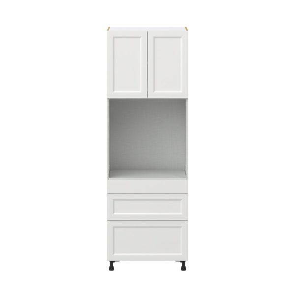 Magnolia Painted Bright White Recessed Assembled Single Oven  Cabinet with Drawers (30 in. W x 89.5 in. H x 24 in. D)