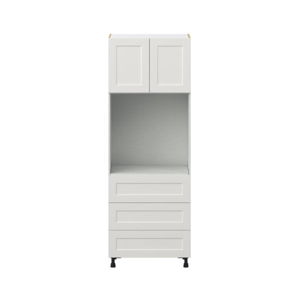 Wisteria Painted Light Gray Recessed Assembled Pantry Single Oven Cabinet with 3 Even Drawers (30 in. W X 84.5 in. H X 24 in. D)